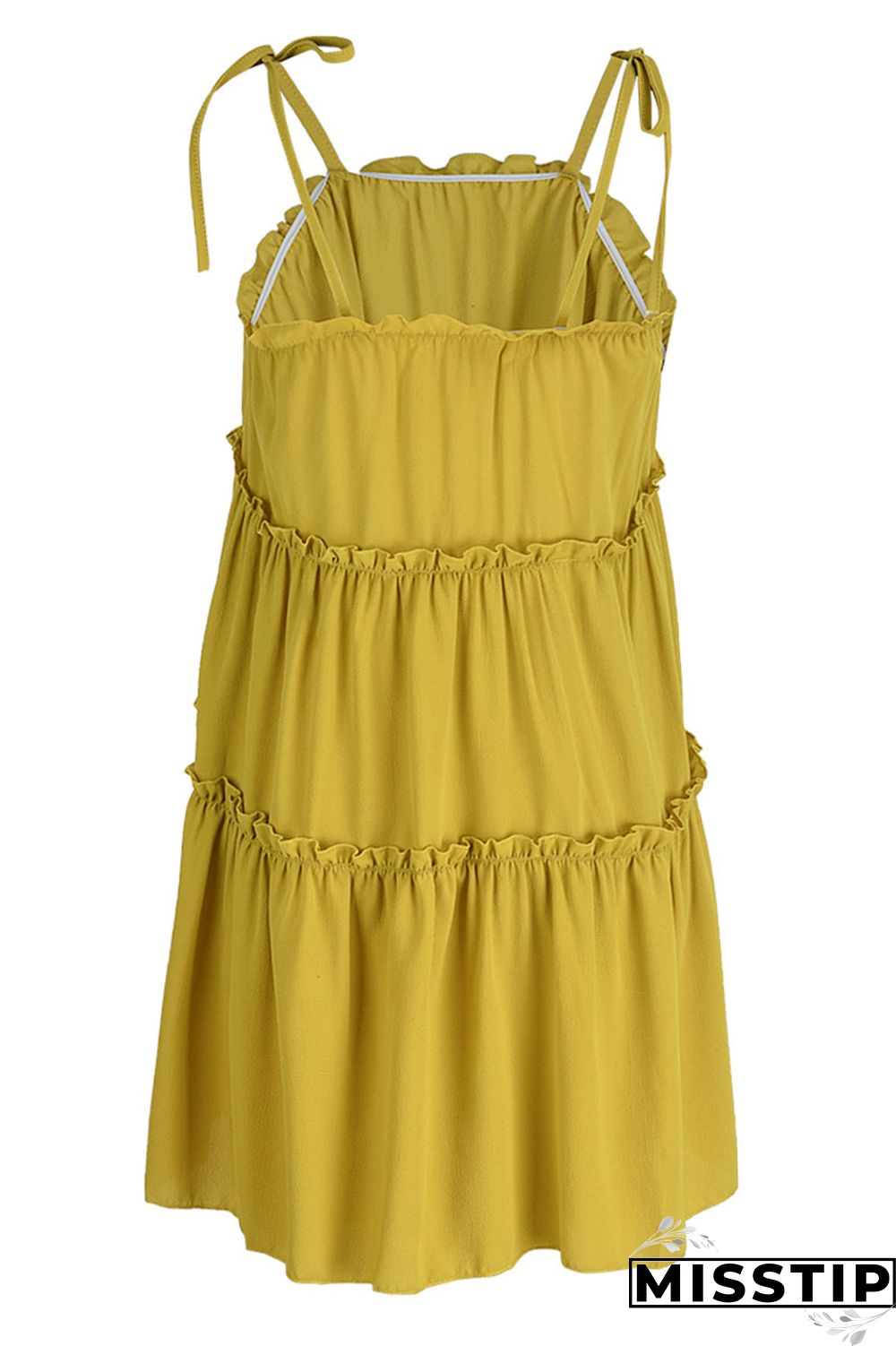 Light Green Sweet Solid Patchwork Fold Stringy Selvedge Spaghetti Strap A Line Dresses