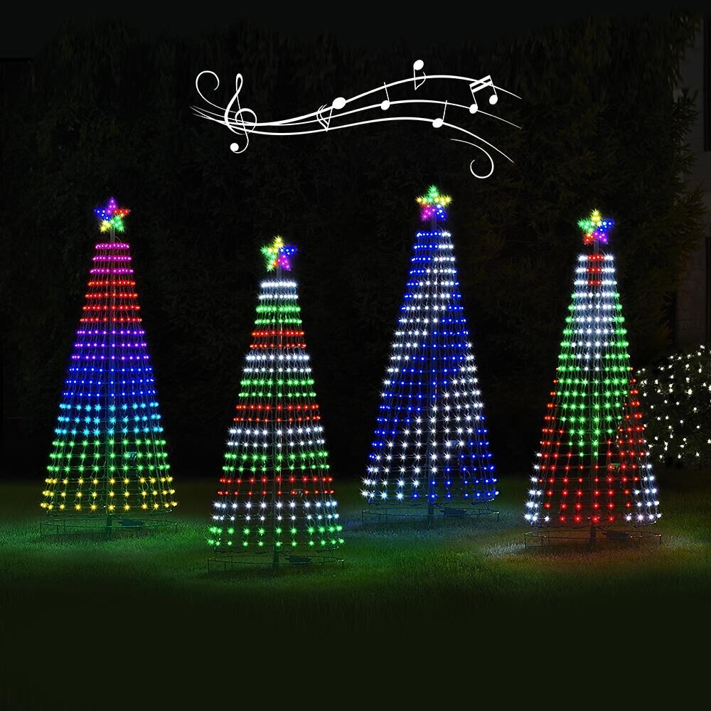 lighted outdoor christmas tree