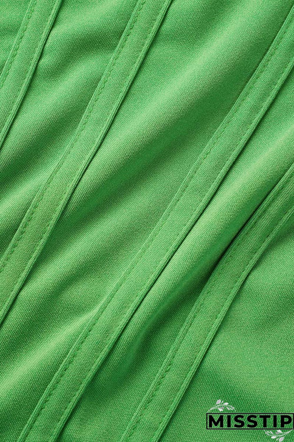 Green Casual Solid Vests Pants U Neck Sleeveless Two Pieces