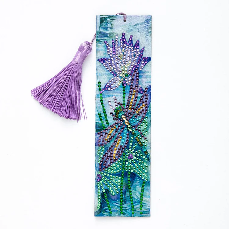 DIY dragonfly Special Shaped Diamond Painting Leather Bookmark Tassel
