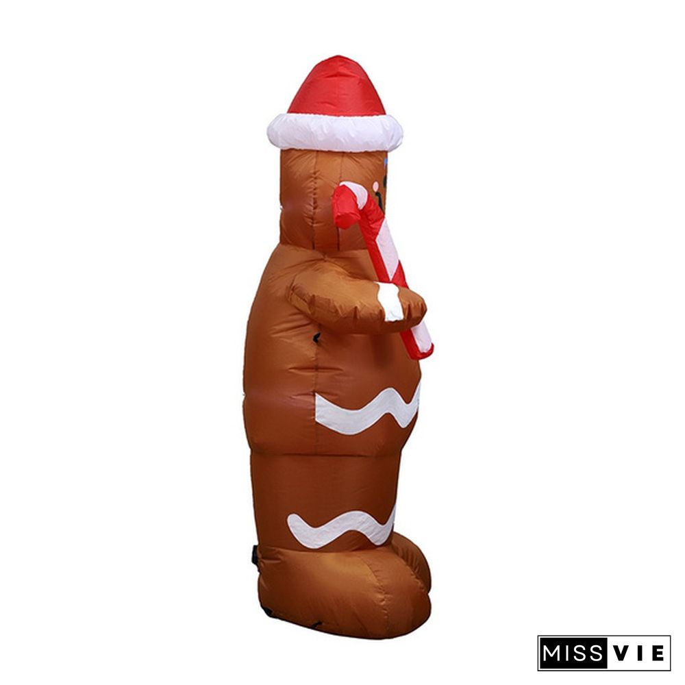 1.5M PartyForYou 8FT Inflatable Christmas Santa Claus Airblown Gingerbread Man Decoration Light Up Outdoor Yard Garden Xmas
