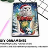 (US Local)Christmas Owl A5 Size Diamond Painting Notebook Set with 4Pcs Bookmark Gift