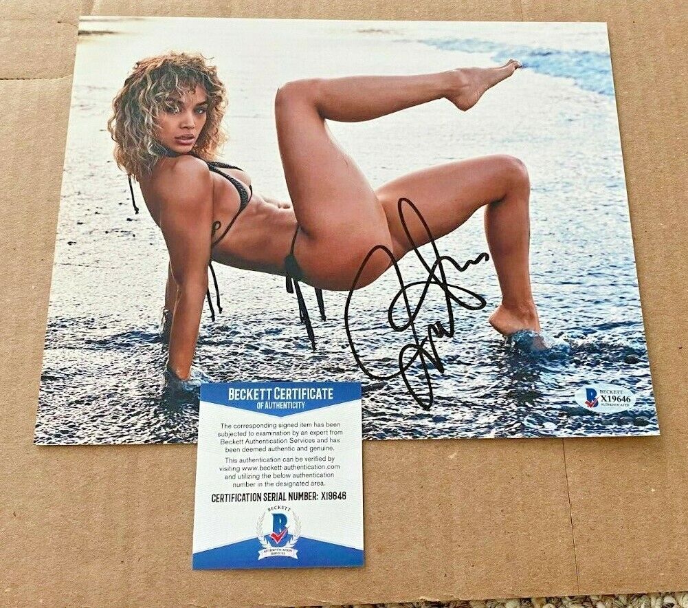 JASMINE SANDERS SIGNED S.I. SWIMSUIT MODEL 8X10 Photo Poster painting BECKETT CERTIFIED BAS #5