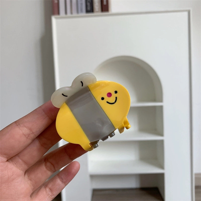 Small And Exquisite Yellow Bee-Shaped Grip Small And Medium Acetic Acid Hair Claw Half Tie Ponytail Clip New Hair Accessories