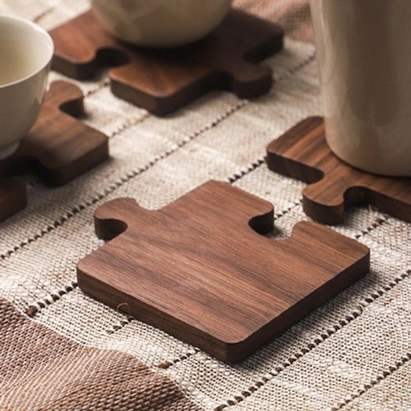 Japanese Style Cookie Coaster Beech Wood Black Walnut Wood Insulation Mat Placemat Coaster Cute Simple Pat Wind Insulation Mat