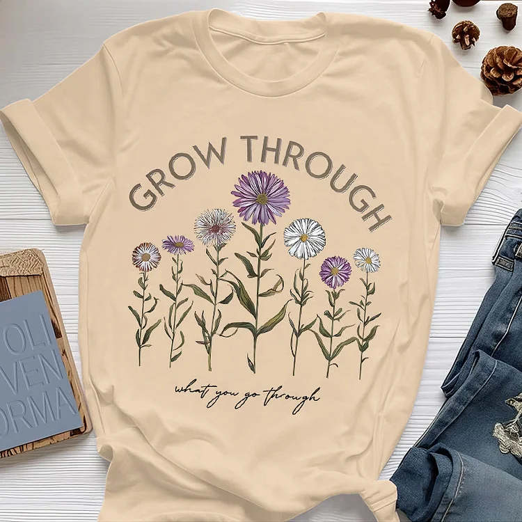 Olivenorma Grow Through Floral Graphic T-Shirt