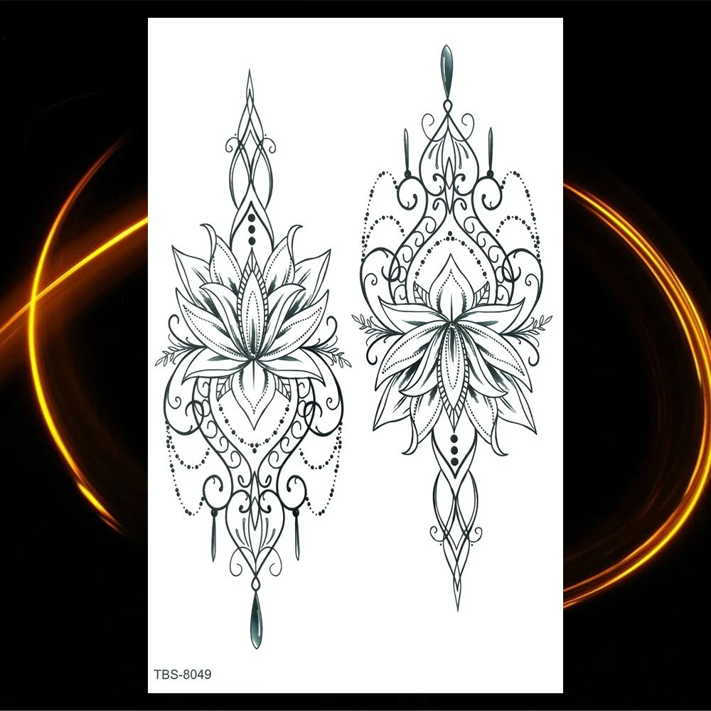 Sdrawing Skeleton Fake Temporary Tattoos For Women Men Green Snake Rose Daisy Flower Tattoo Scorpion King Body Thigh Waterproof Tatoo