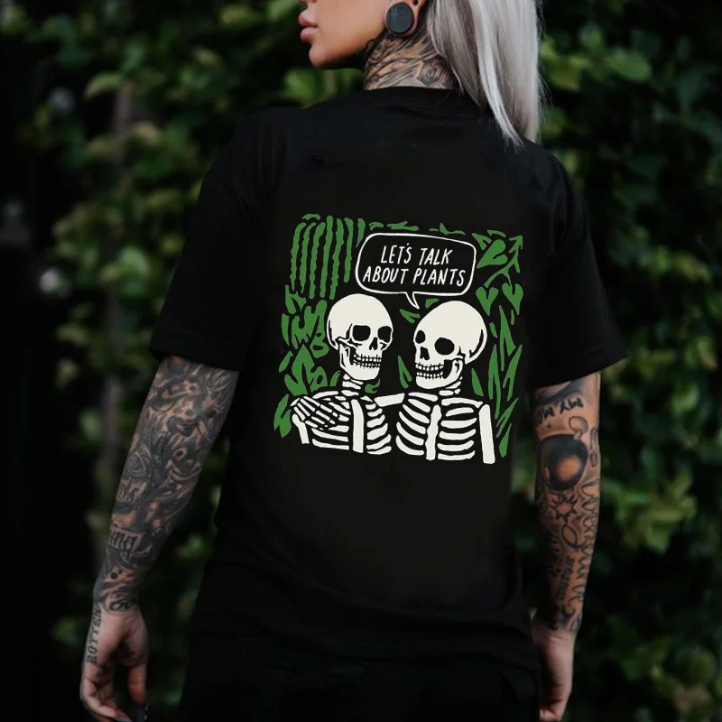 Let's Talk About Plants Printed Women's T-shirt -  