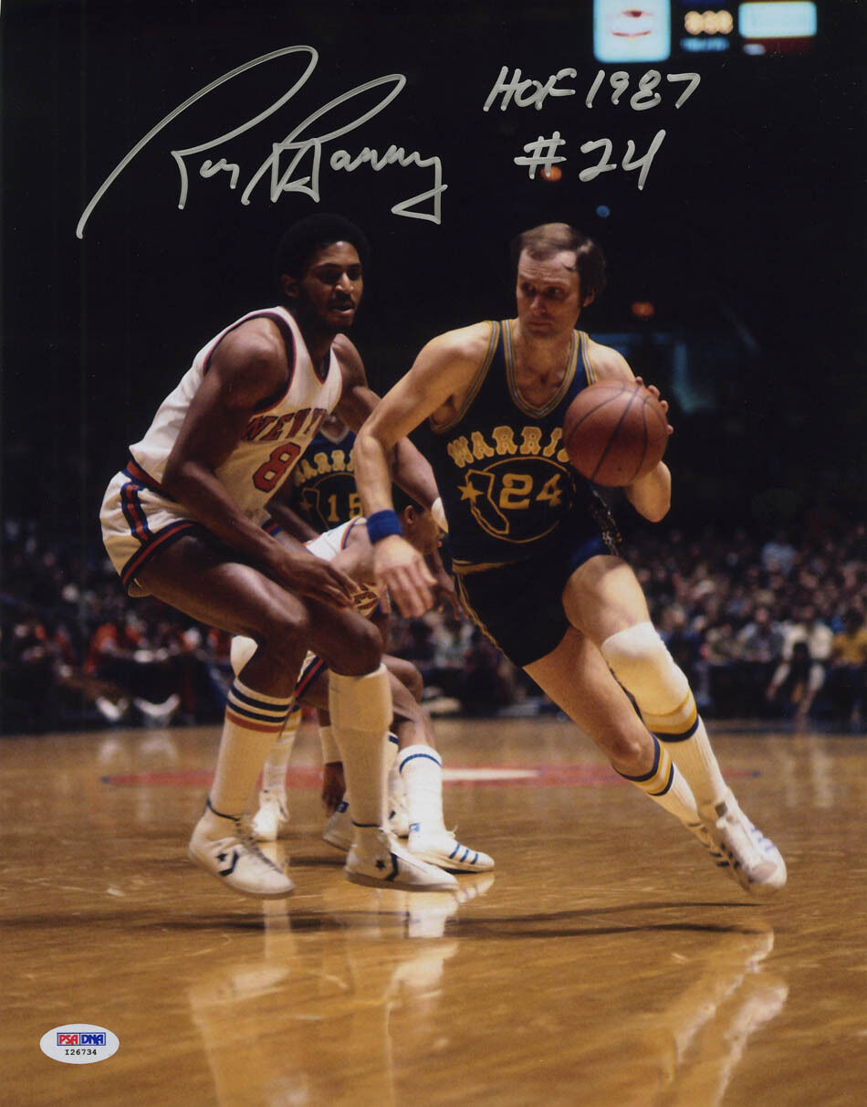 Rick Barry SIGNED 11x14 Photo Poster painting + HOF 87 Golden State Warriors PSA/DNA AUTOGRAPHED