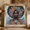 Floral Butterfly Black Lady Special Shaped 5D DIY Partial Drill Diamond Art Kit 30x30cm Diamonds Dots Gem Art Kits for Adults Home Decor