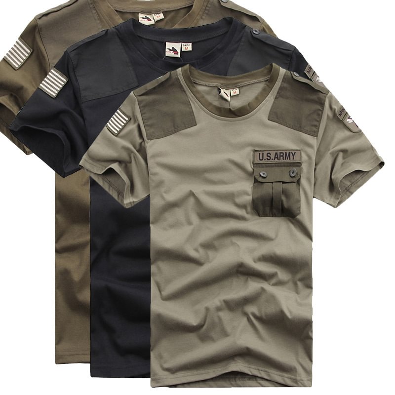 Cotton Camouflage Battlefield Men and Women Couple Short Sleeve T-Shirt