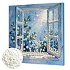 (30x30cm)DIY Pearl Painting Framed Flower Window Handmade Pearl Material Art Kit Living Room Decor
