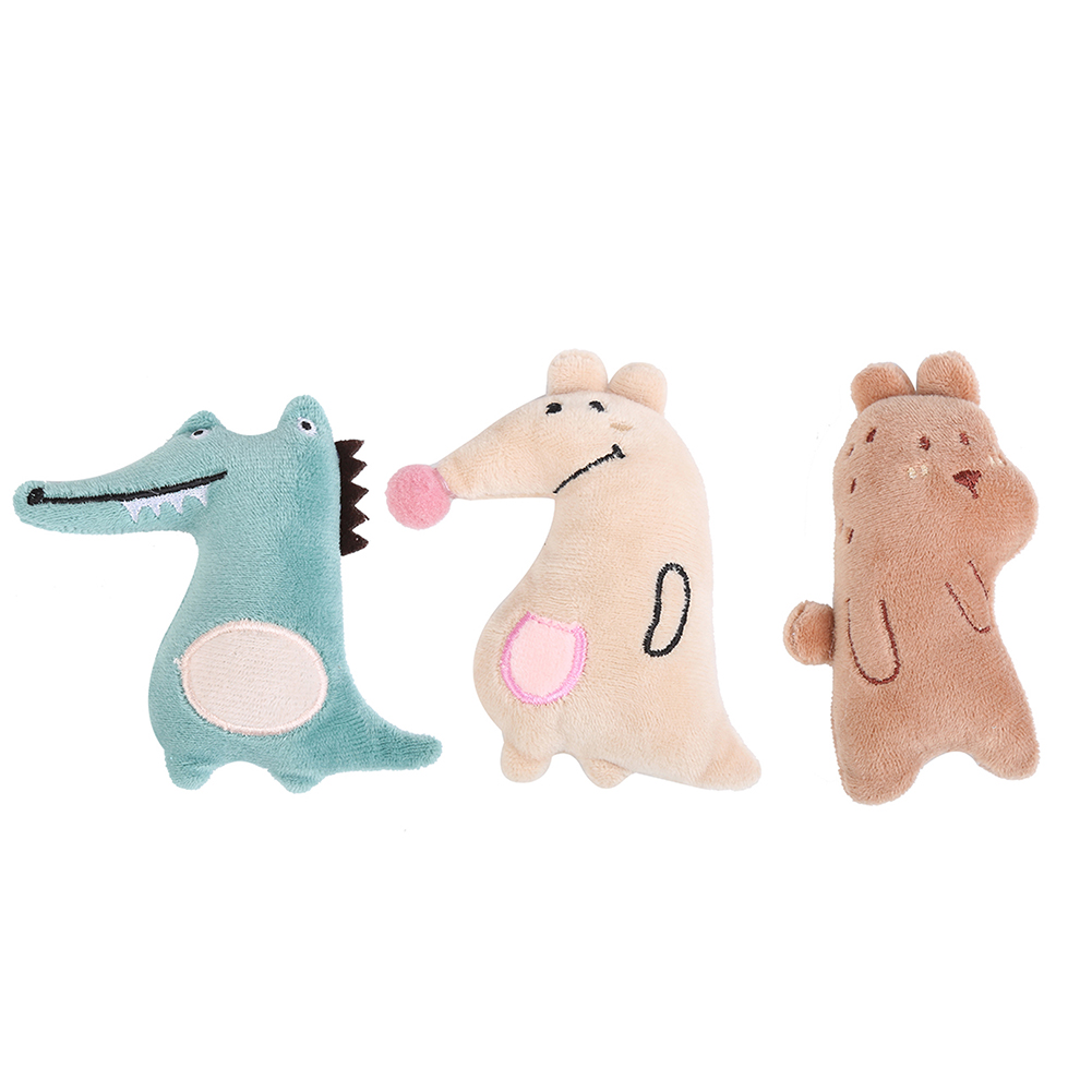 

3pcs Cat Teeth Grinding Catnip Plush Bear Crocodile Kangaroo Chewing Toy, 501 Original