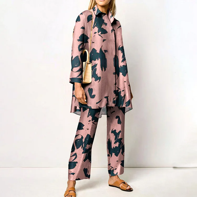Vintage Printed Two Piece Set