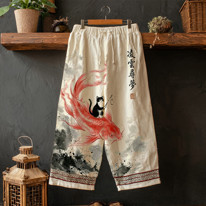 Men's Japanese Art Design Pants elevenforest