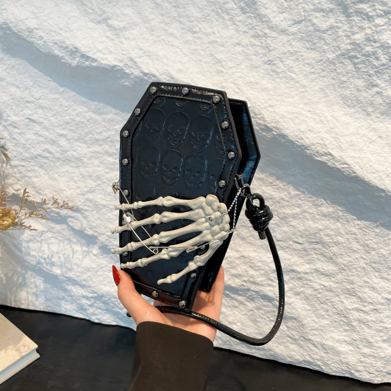 Halloween Women’s Medium Pu Leather Solid Color Classic Style Streetwear Square Zipper Crossbody Bag