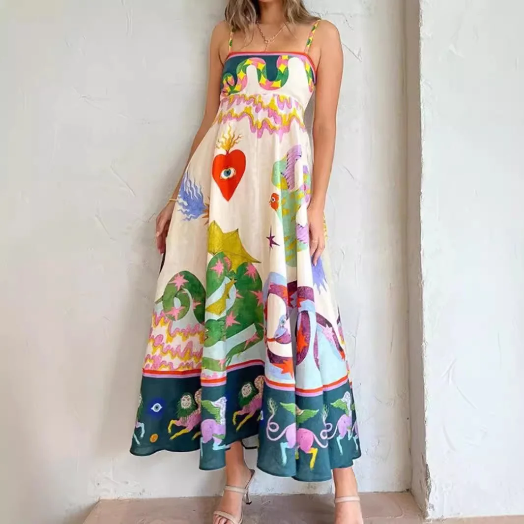 Athvotar Athvotar New Casual Dress Women's High-Waisted Sleeveless Vest With Joint Dress Summer