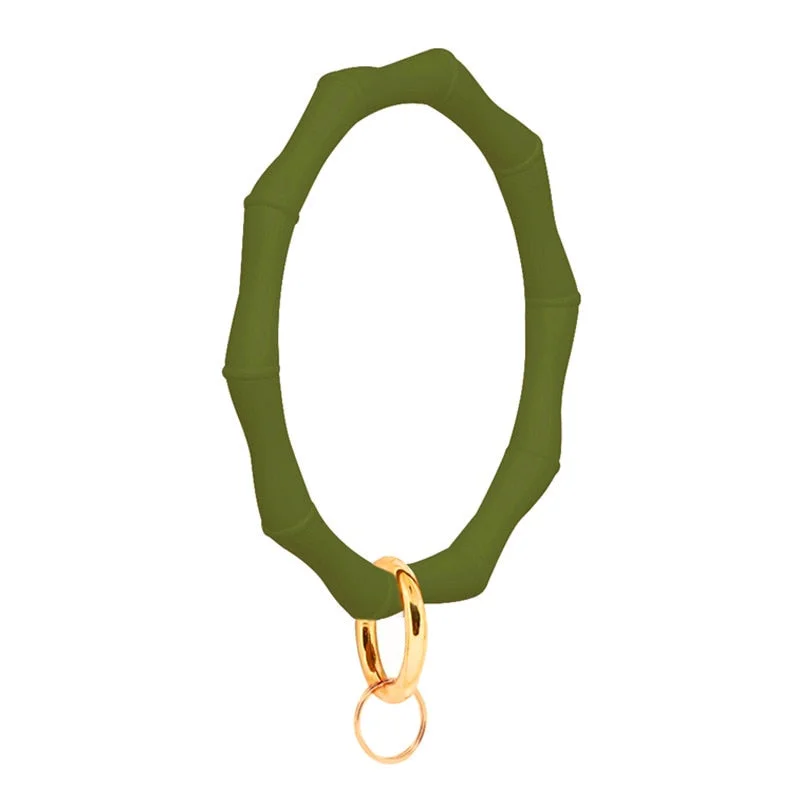 Dvacaman Hot Sale Big O Shaped Silicone Loop Wrist Key Ring Keychain with Gold O Clasp Round Key Wrist Strap Accessory Wholesale