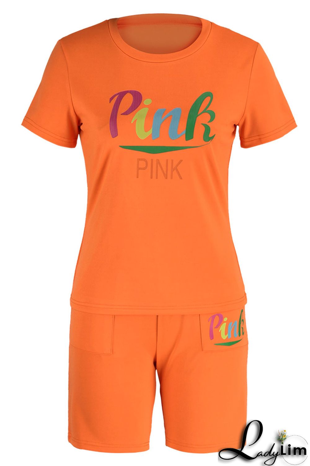 Yellow Casual Print Patchwork O Neck Short Sleeve Two Pieces