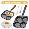4-Cup Cast Iron Egg Frying Pan with Handle Pancake Pan Egg Cooker Fried Egg Pan