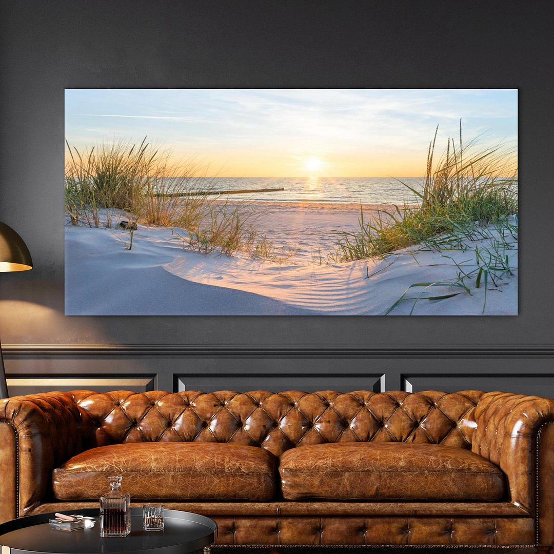 Sunrise Beach Landscape Canvas Wall Art