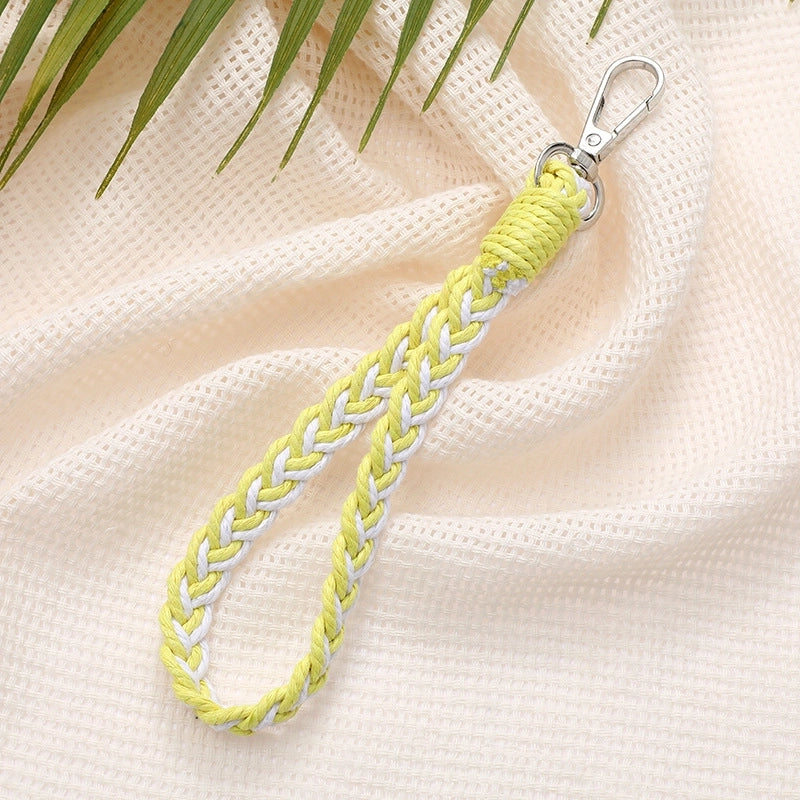 Minimalist Color Block Cotton Polyester Knitting Mobile Phone Chain