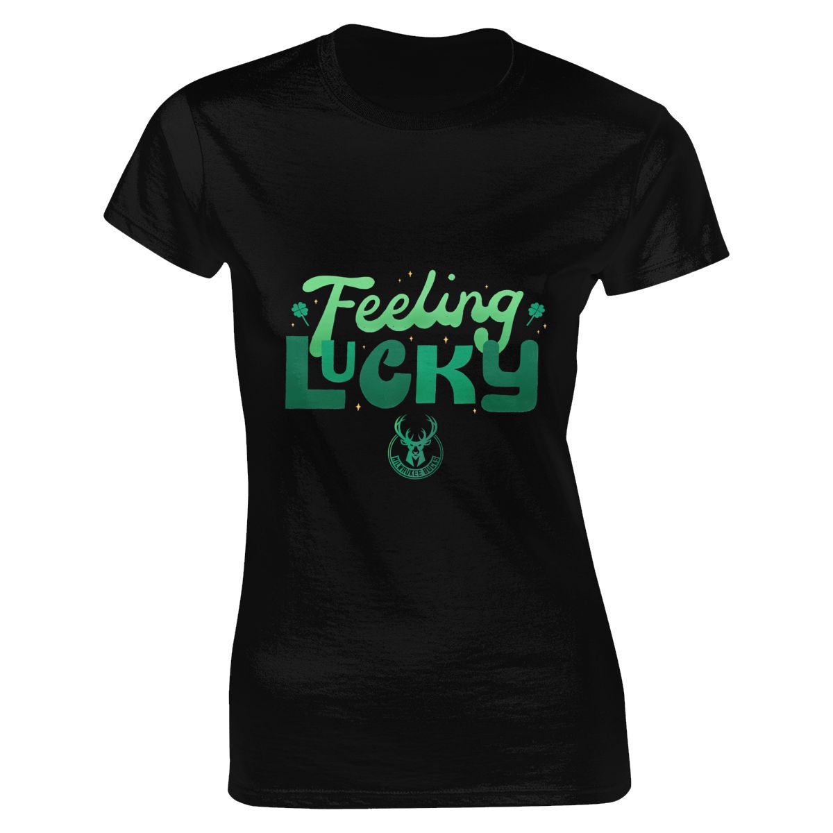 Milwaukee Bucks Feeling Lucky St. Patrick's Day Women's Soft Cotton T-Shirt