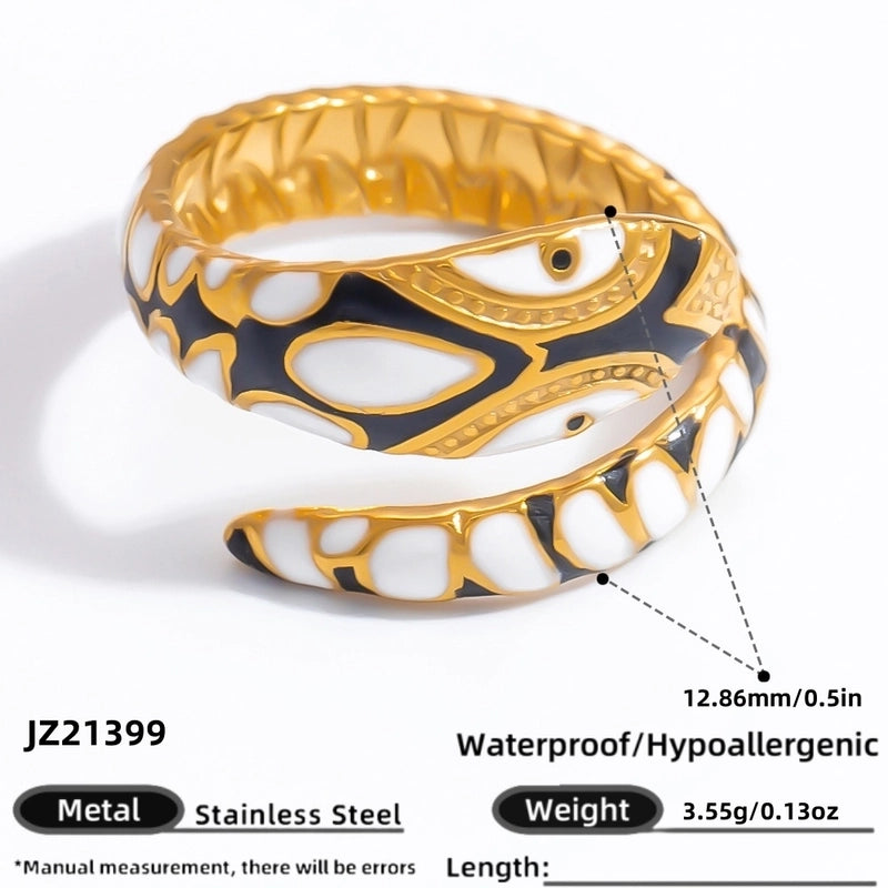 Casual Vacation Classic Style Color Block 304 Stainless Steel Rings