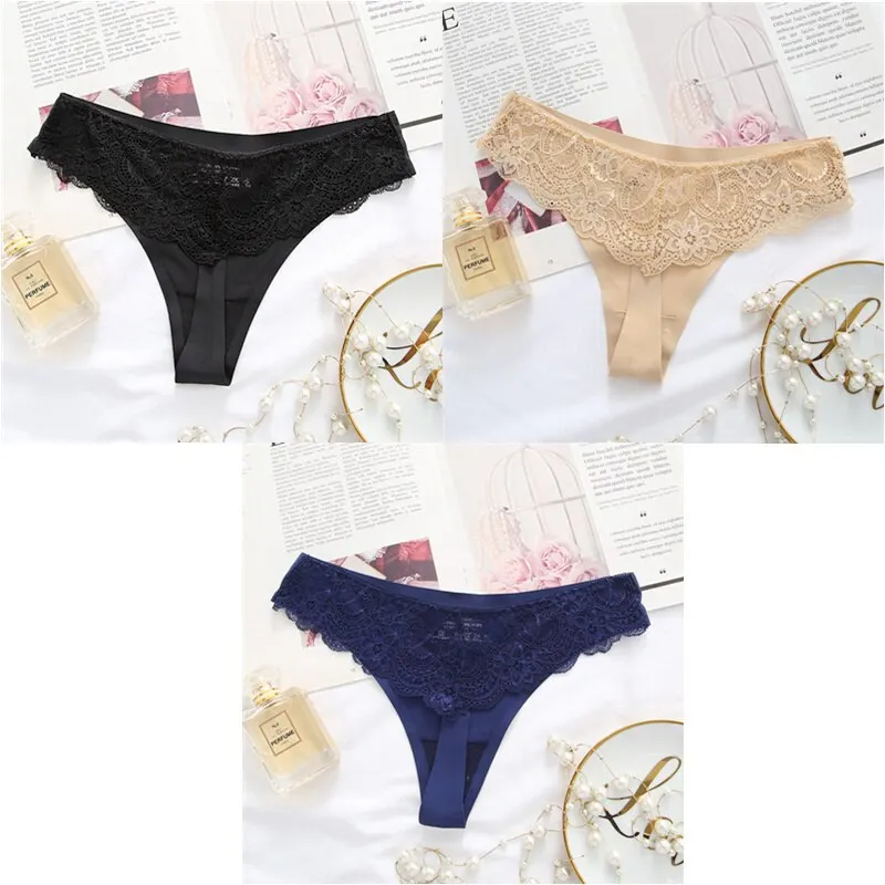 Billionm Ice Silk Thong Women G String Lace Sexy Panties Low Waist Thongs Summer Cool Underwear Transparent Underpants 20
