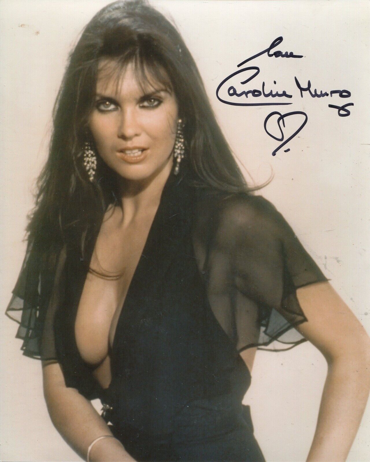 007 Bond girl Caroline Munro signed sexy 8x10 Photo Poster painting REF9937