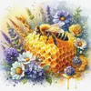 Bees And Flowers-11CT Stamped Cross Stitch 40*40cm/15.75*15.75in tapestrymarket