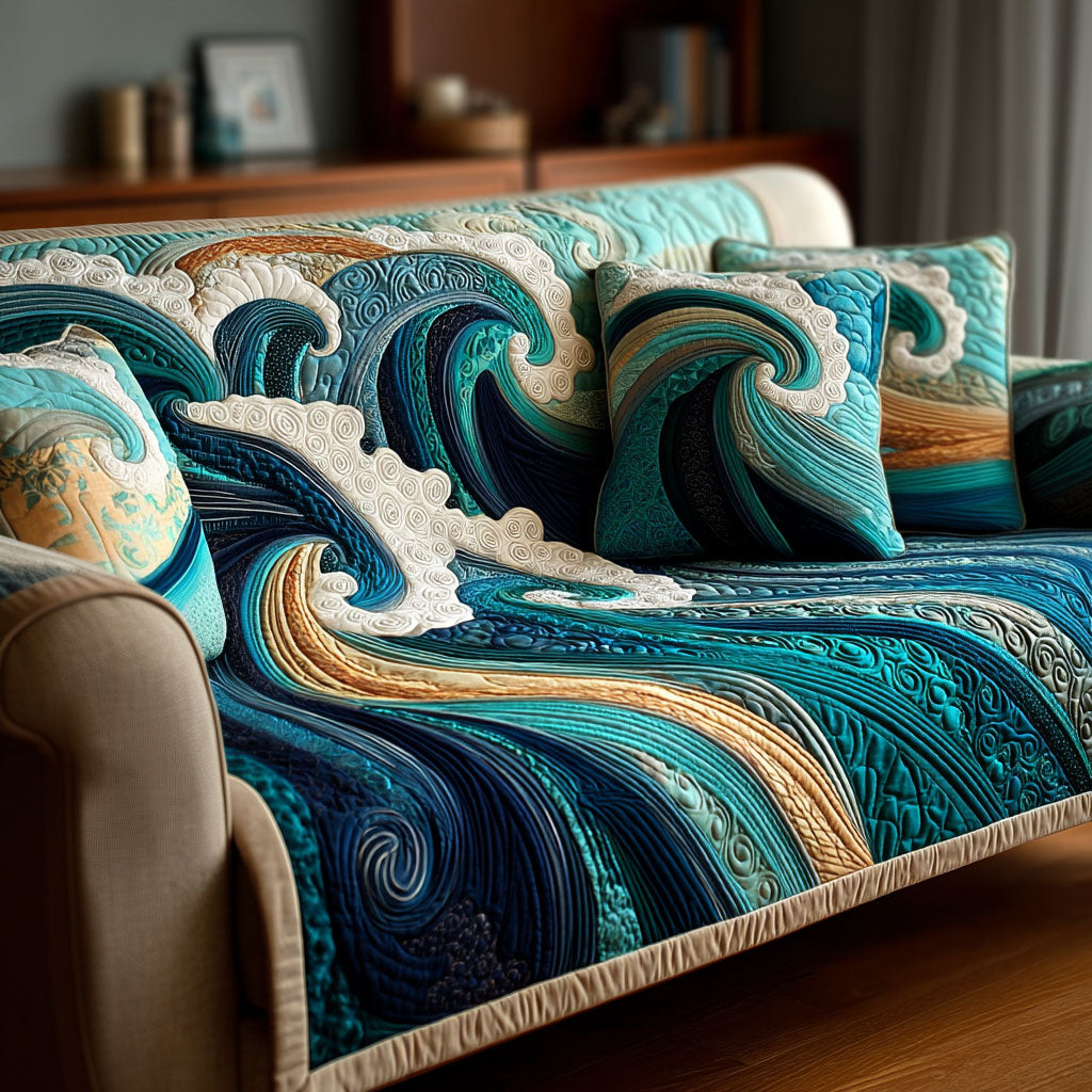 Endless Tide Quilted Sofa Cover NCU0NT11786 everthome