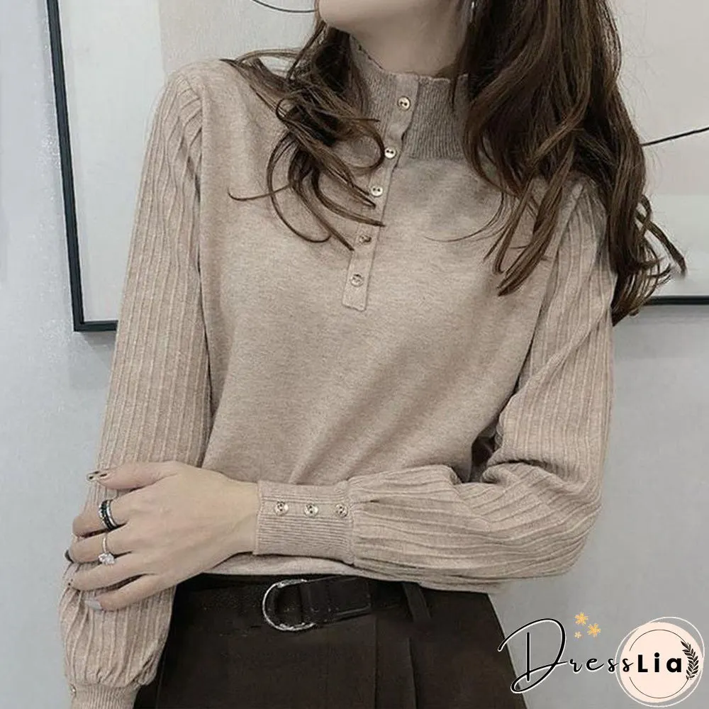 Half-neck Sweater Women's Loose-fitting Foreign-style Bottoming Sweater