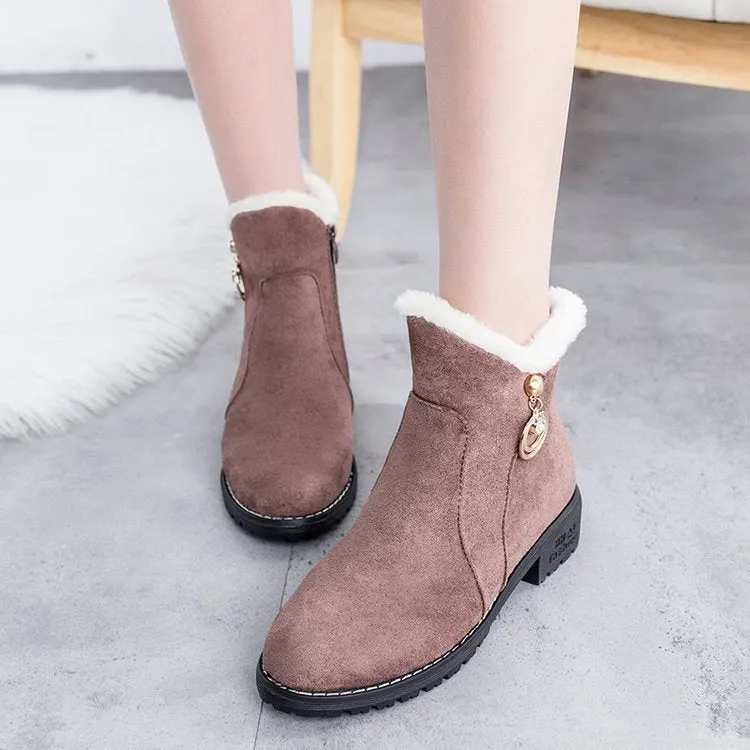 2019Women Snow Boots Female Waterproof Winter Shoes Platform Keep Warm Ankle Winter Boots With Thick Fur Heels Botas Women Boots