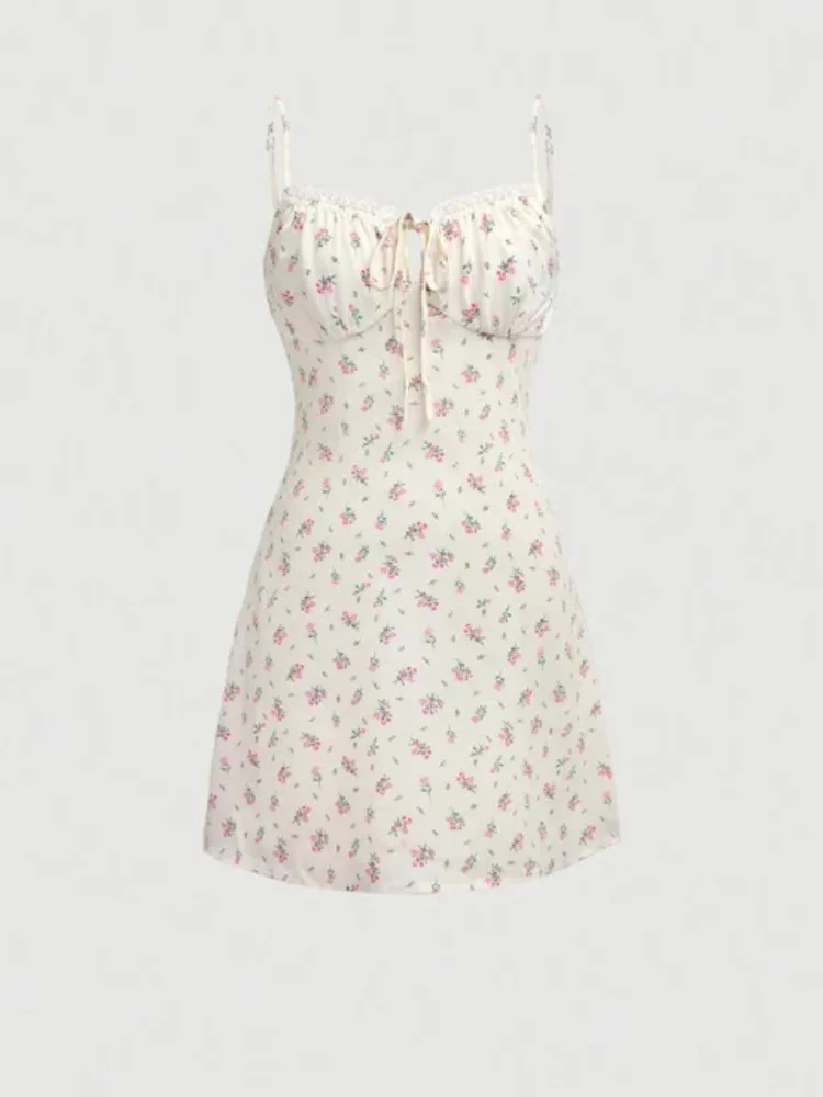 Women's casual sexy lace slim mini dress