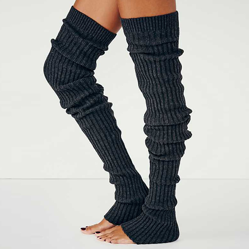 Long over knee knitted pile socks