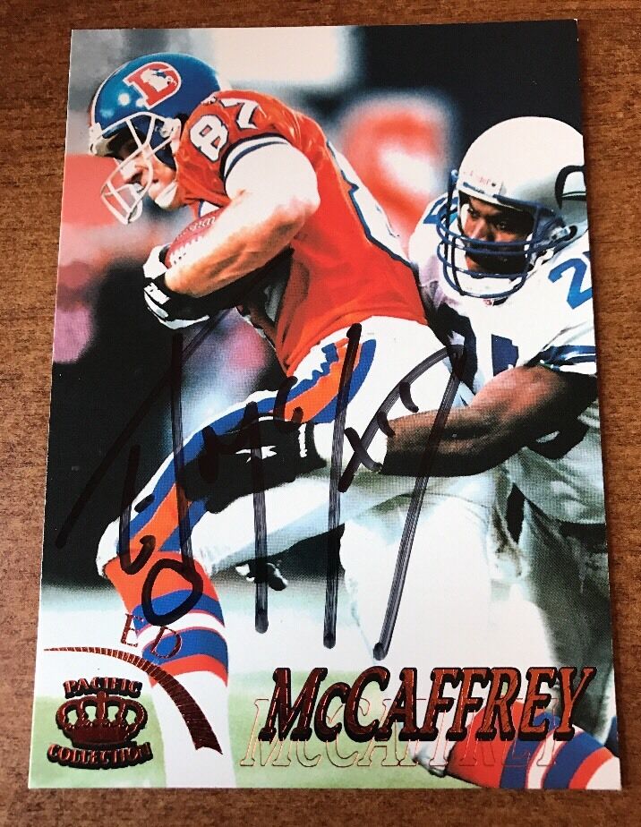 ED MCCAFFREY 1996 PACIFIC COLLECTION JUMBO SIGNED CARD AUTOGRAPHED JSA COA