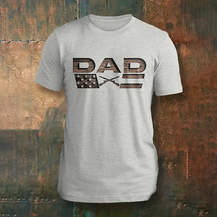 BrosWear Dad Strong As Ok Print Short Sleeve T-Shirt