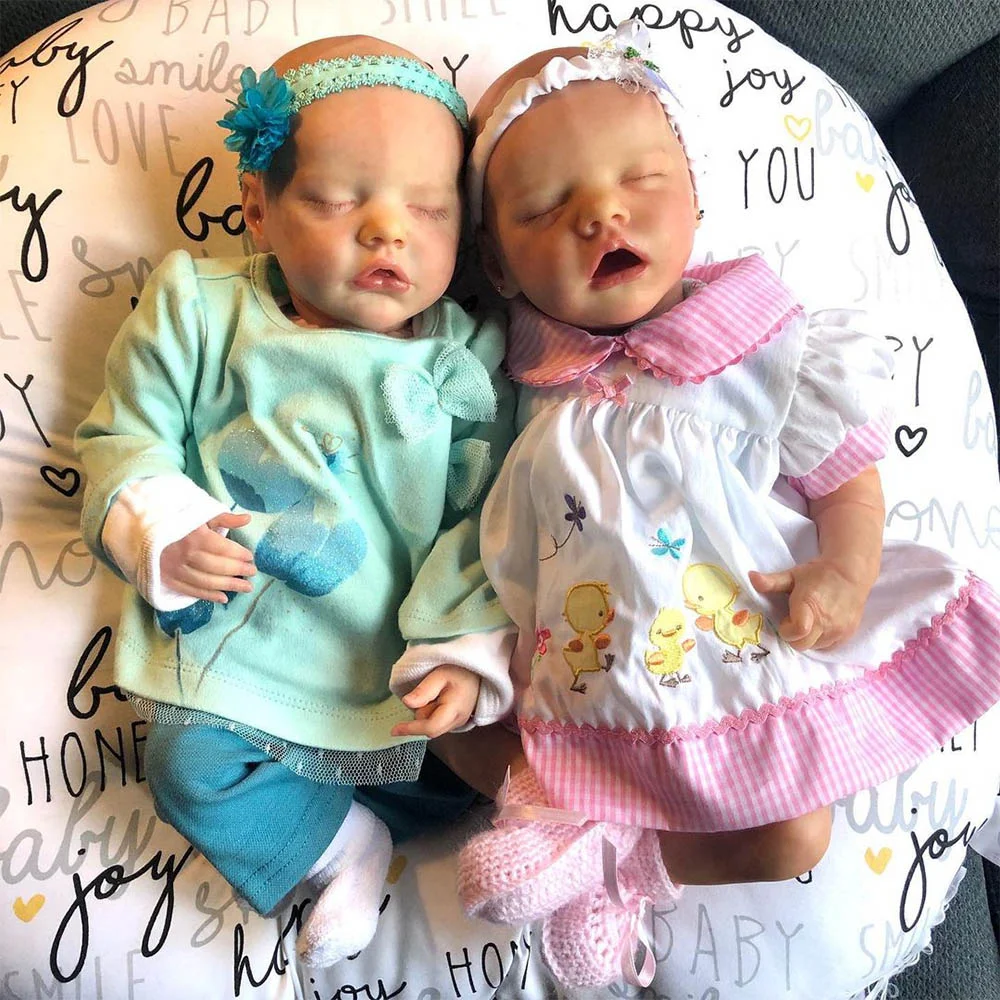 17'' Lifelike Realistic Twins Sister of Wishes & Dreams Sleeping Reborn Baby Doll Reta and James 2024 -Creativegiftss® - [product_tag] RSAJ-Creativegiftss®