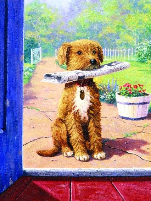 

Dog With a Newspaper – Paint By Numbers - 40*50CM, 501 Original