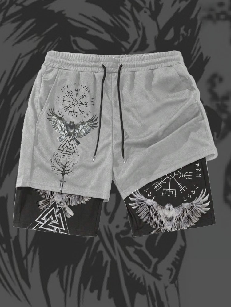 Viking Algiz World Tree Men's Casual Shorts