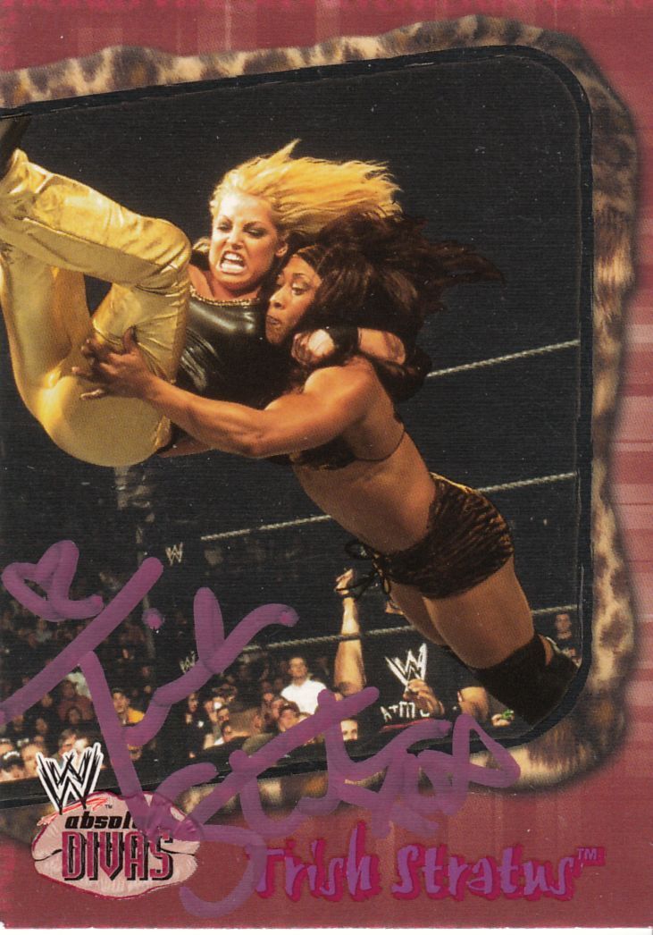 WWE WWF TRISH STRATUS SIGNED TRADING CARD Photo Poster painting PICTURE 6