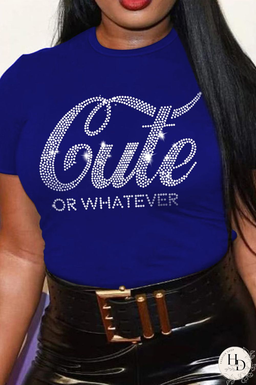 Rose Red Casual Solid Patchwork Hot Drill O Neck Plus Size Tops