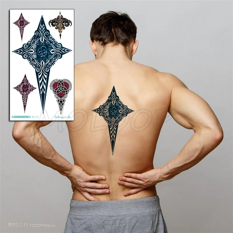 Temporary Tattoo Sticker Plant Leaf Flower Like Butterfly Sexy Chest Back Fake Tatoo Waterproof Flash Tatto Art for Woman Girl