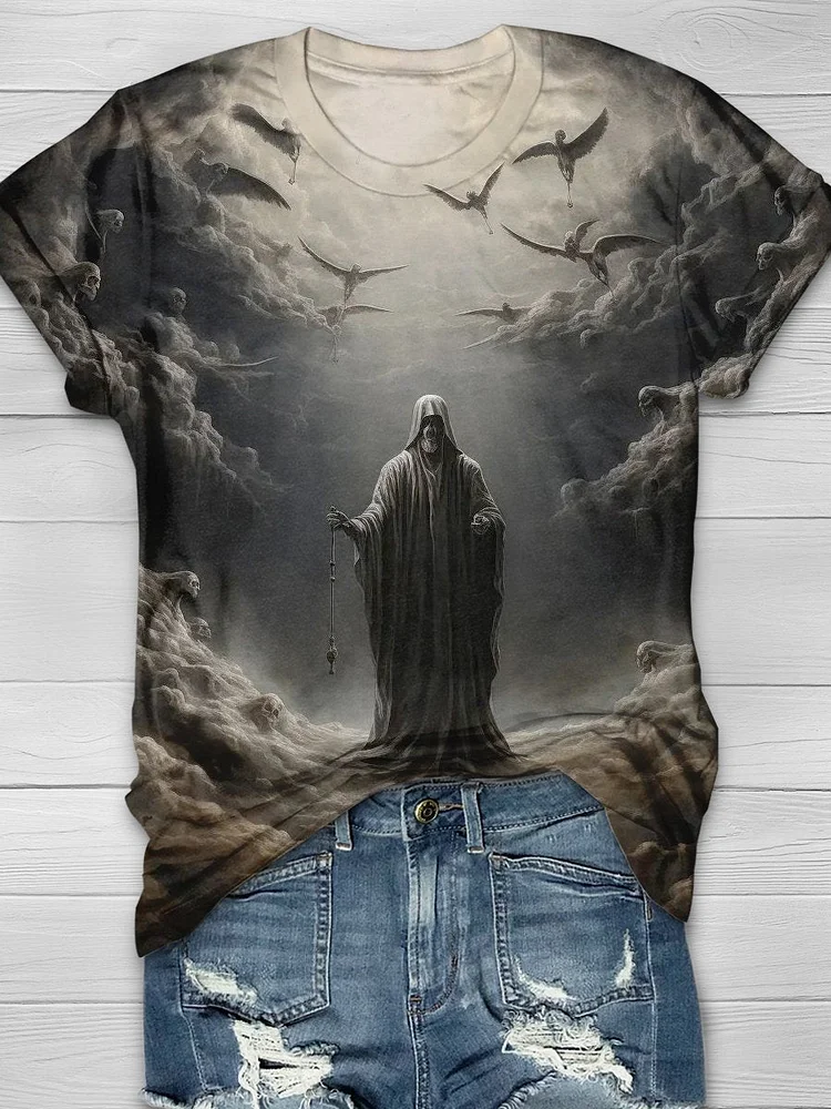 Grim Reaper Skeleton God Halloween T-shirt