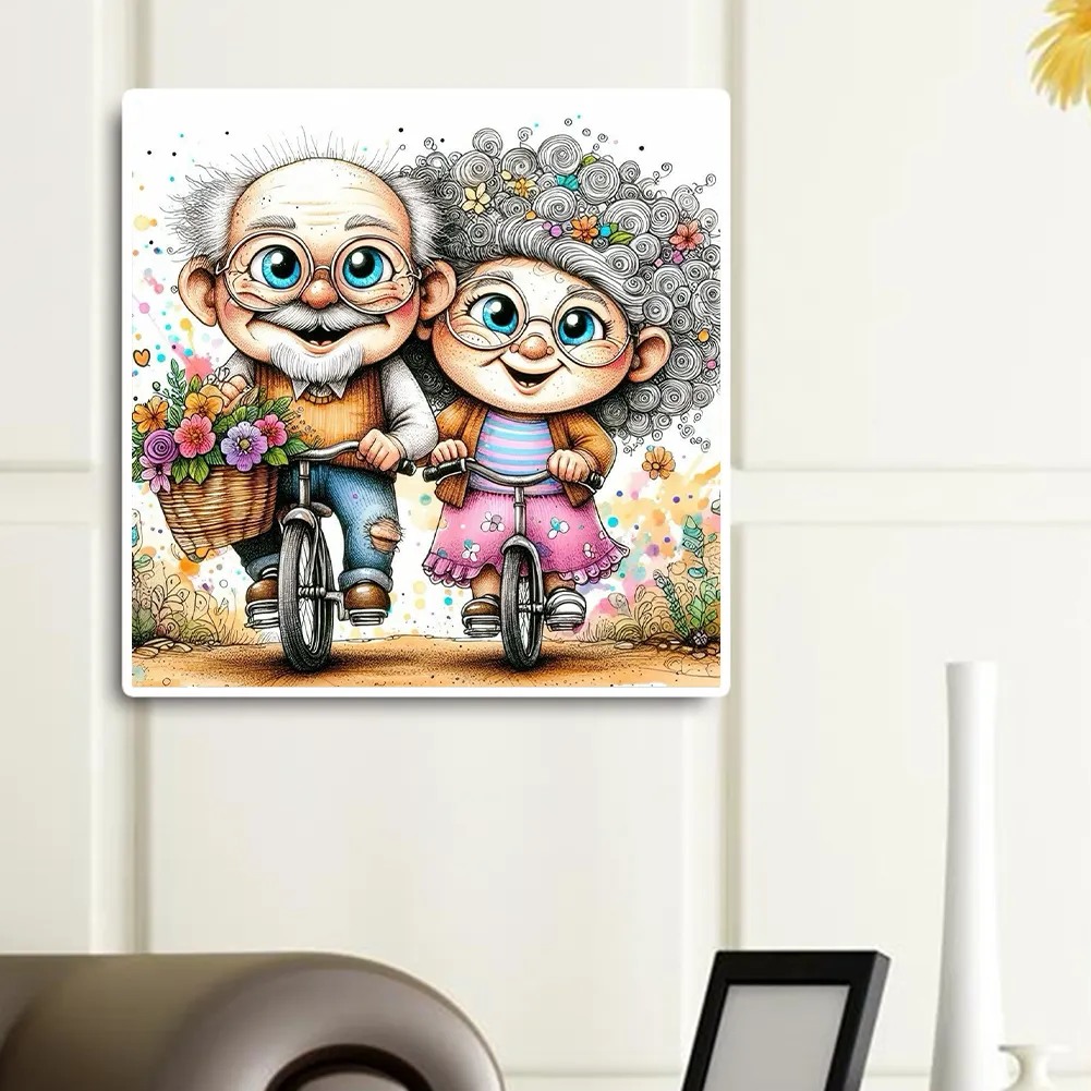 Diamond Painting - Full Round Drill - Old Couple(Canvas|30*30cm)