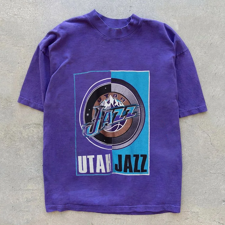 Fashion Retro Crew Neck Casual Print T-Shirt