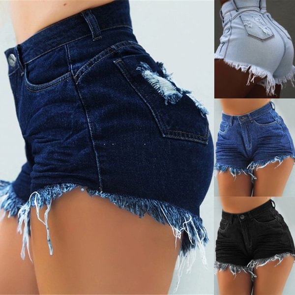 Summer Fashion Womne's Bodycon Ripped Denim Shorts Ladies Casual Stretch Slim Fit Jeans Short Pant - Life is Beautiful for You - SheChoic