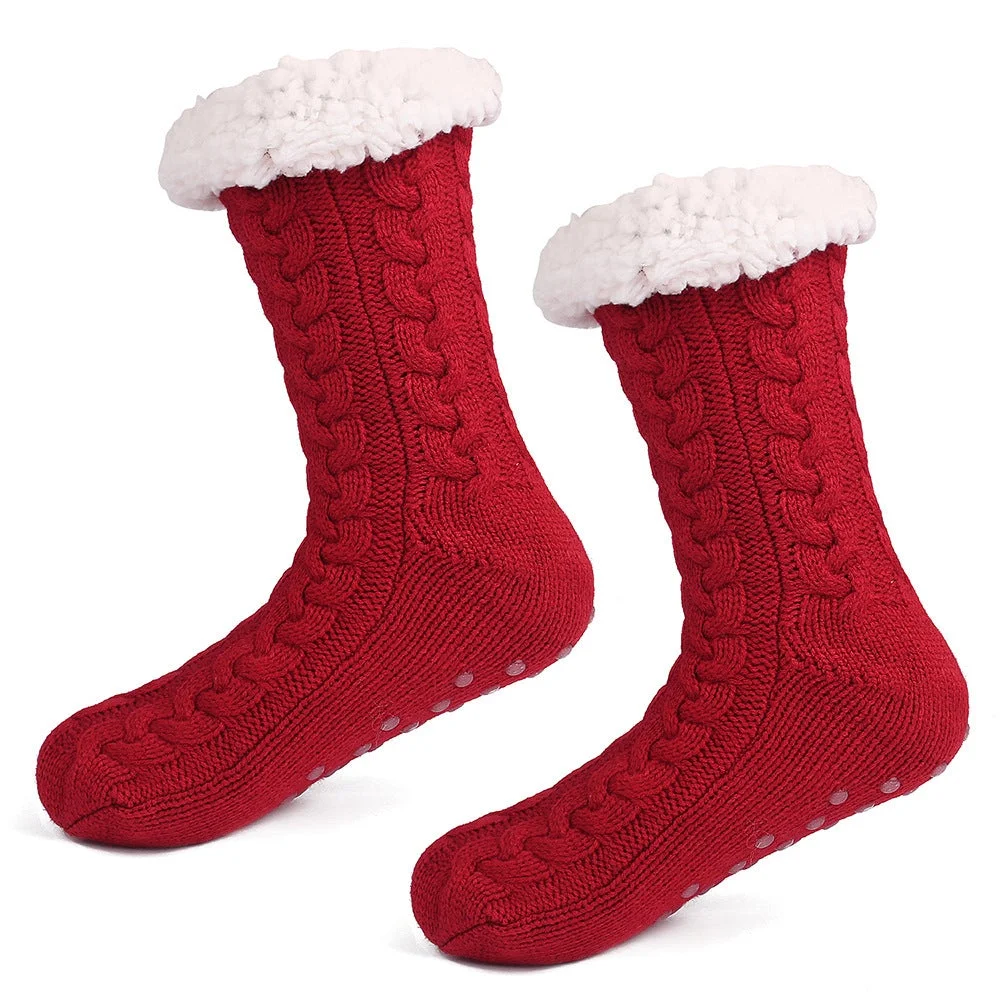 Autumn And Winter Plus Velvet Warm Christmas Socks