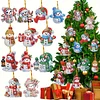 (US Local)12Pcs Xmas Theme  DIY Diamond Christmas Tree Pendant Wall Door Decoration